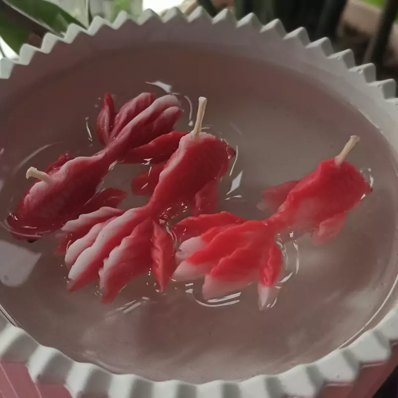 شمع ماهی سایز کوچک.رنگبندی دلخواه مشتری شمع روآبی مناسب هفت سین